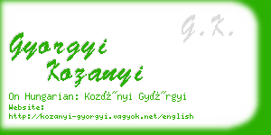 gyorgyi kozanyi business card